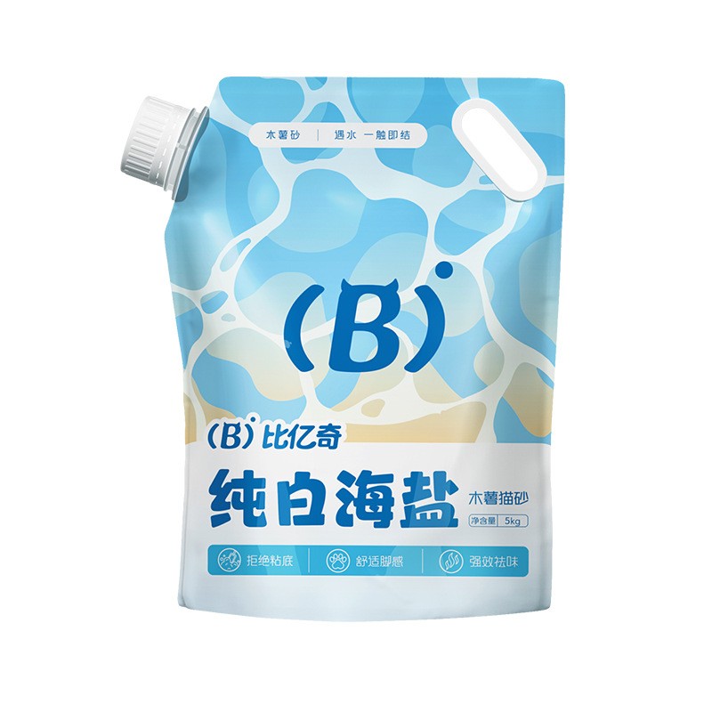 比亿奇纯白海盐纯木薯猫砂20斤实惠装除臭不沾底植物猫砂 【纯白海盐】木薯猫砂10斤*1包