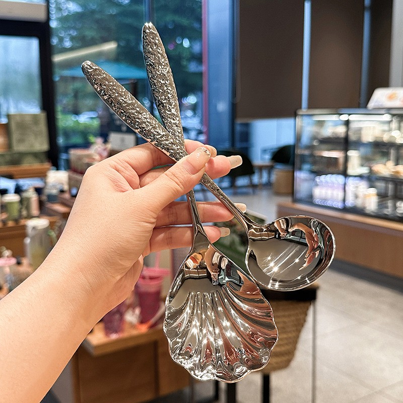超好用不锈钢餐具汤勺高档高颜值家用漏勺火锅勺子粥勺汤壳大勺子